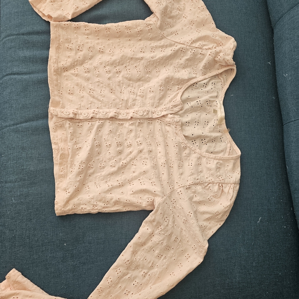 Pale Pink Long Sleeve Crop Cardigan.